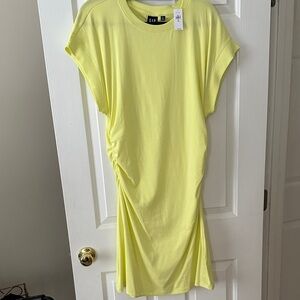 GAP Women's modern rib ruched mini dress